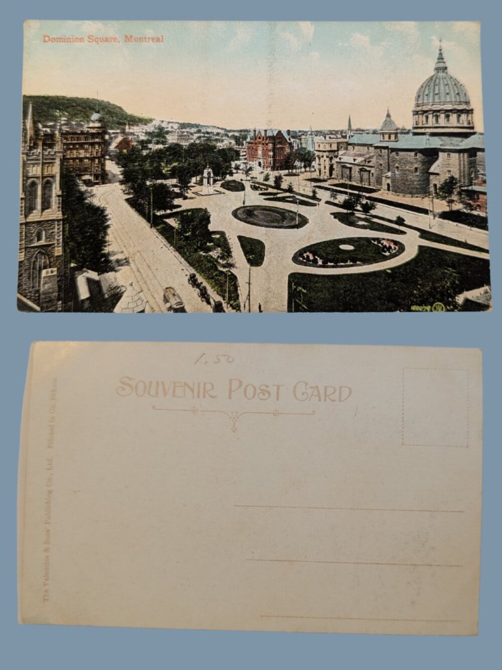 POSTCARD SALE 10/$20 Montreal 1900s Blank Dominion Square Souvenir Postcard